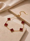 Bracelet trèfle bordeaux