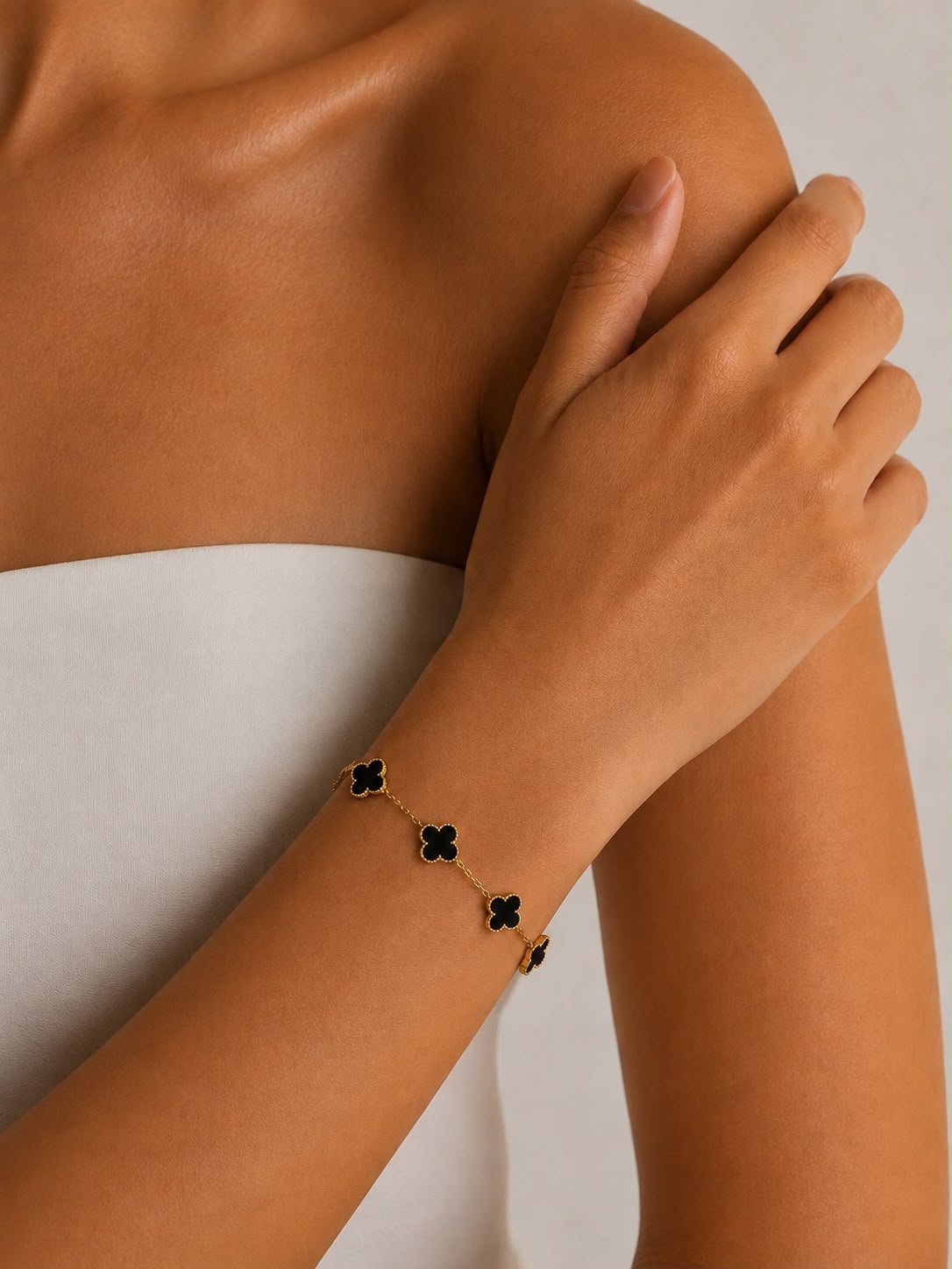 Bracelet trèfle noir