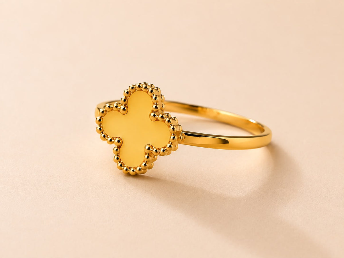Bague trèfle jaune