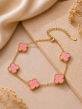 Bracelet trèfle rose
