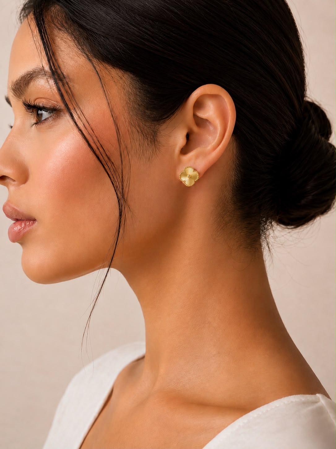 Boucles d’oreilles trèfle dorées